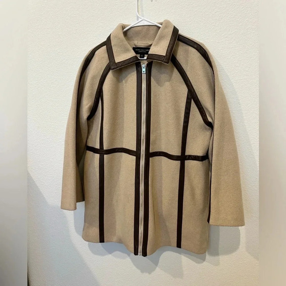Marc New York Andrew Marc Zip Up Coat Tan Large - Picture 4 of 10